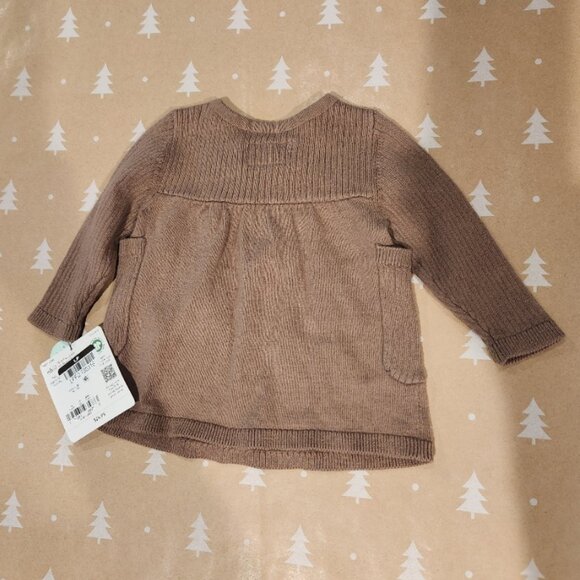 NWT newborn Little Planet by carters organic cotton knit brown sweater top - Picture 4 of 6
